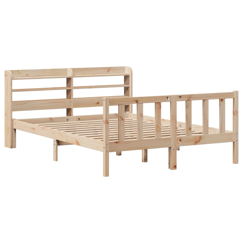 vidaXL Estructura de cama sin colchón madera de pino blanco 150x200 cm