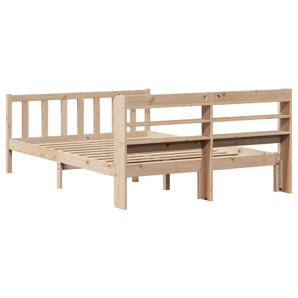 vidaXL Estructura de cama sin colchón madera de pino blanco 150x200 cm