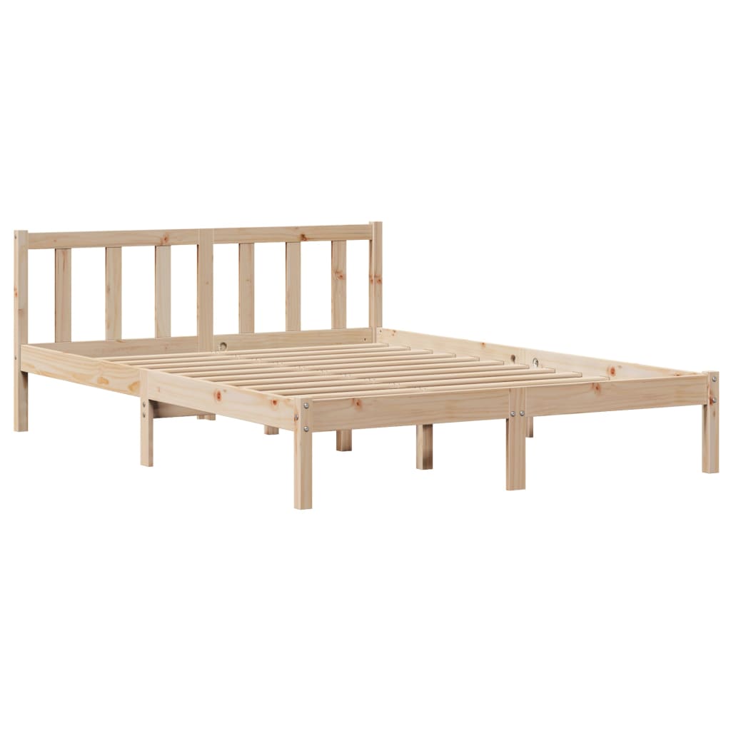 vidaXL Estructura de cama sin colchón madera de pino blanco 150x200 cm