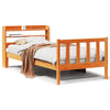 vidaXL Estructura cama con cabecero madera pino marrón cera 90x200 cm