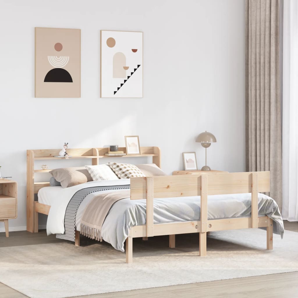 vidaXL Estructura de cama sin colchón madera de pino blanca 140x200 cm