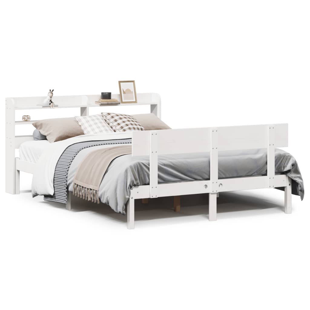 vidaXL Estructura de cama sin colchón madera de pino blanca 140x200 cm