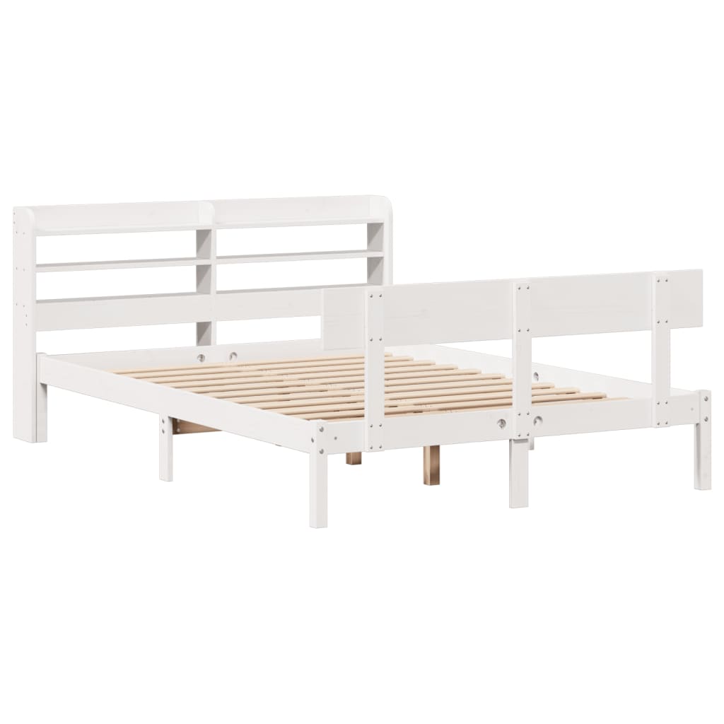 vidaXL Estructura de cama sin colchón madera de pino blanca 140x200 cm