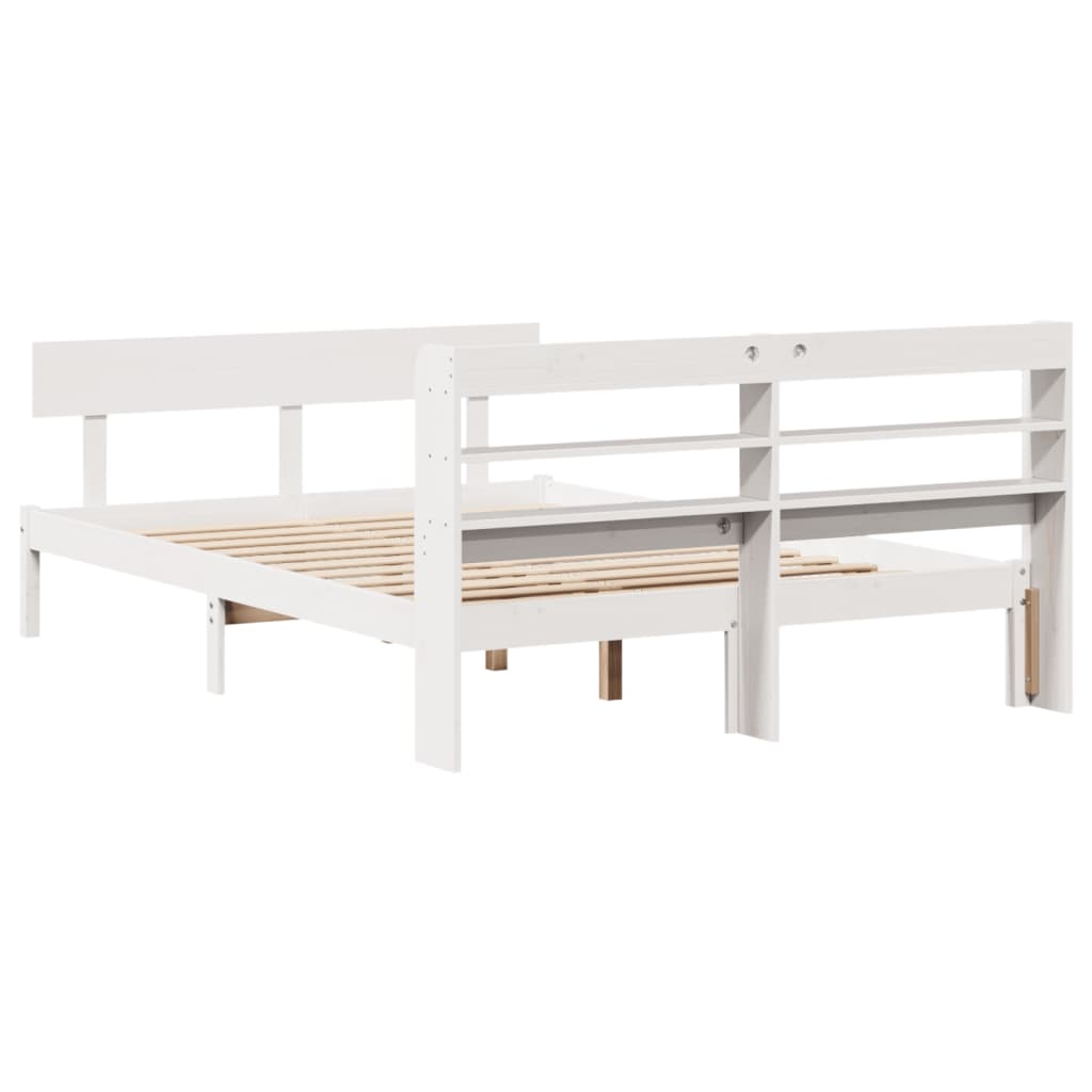 vidaXL Estructura de cama sin colchón madera de pino blanca 140x200 cm