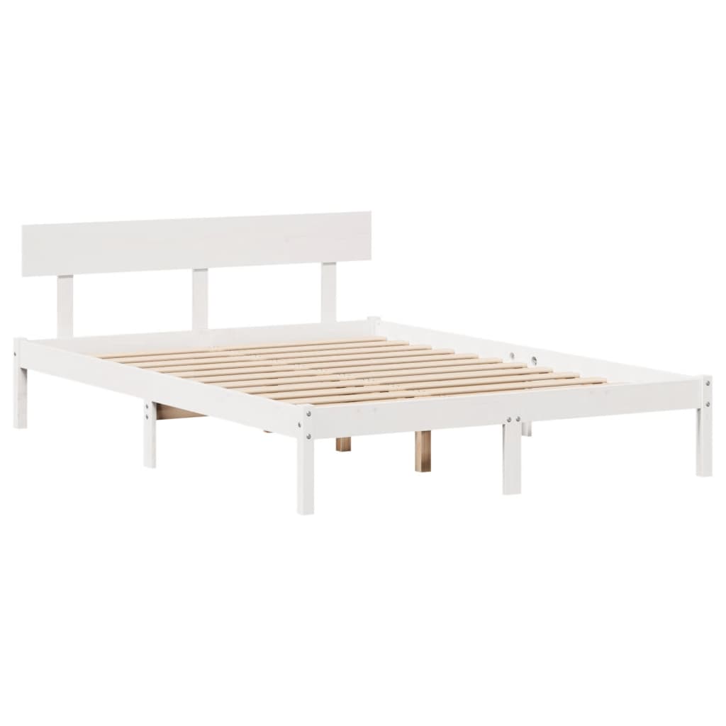 vidaXL Estructura de cama sin colchón madera de pino blanca 140x200 cm