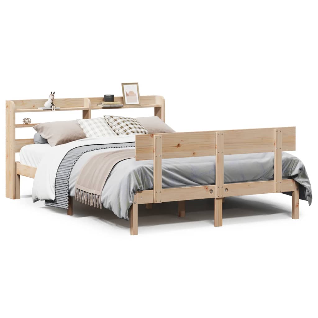 vidaXL Estructura de cama sin colchón madera de pino blanco 150x200 cm