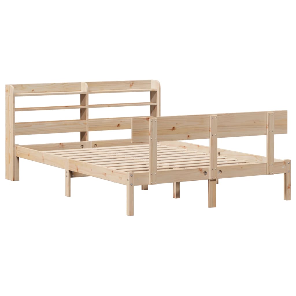 vidaXL Estructura de cama sin colchón madera de pino blanco 150x200 cm