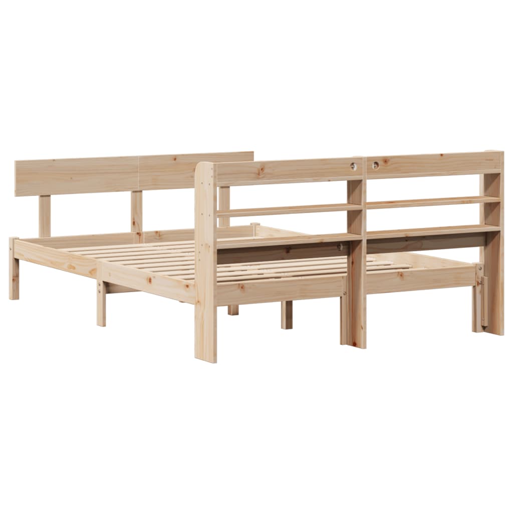 vidaXL Estructura de cama sin colchón madera de pino blanco 150x200 cm