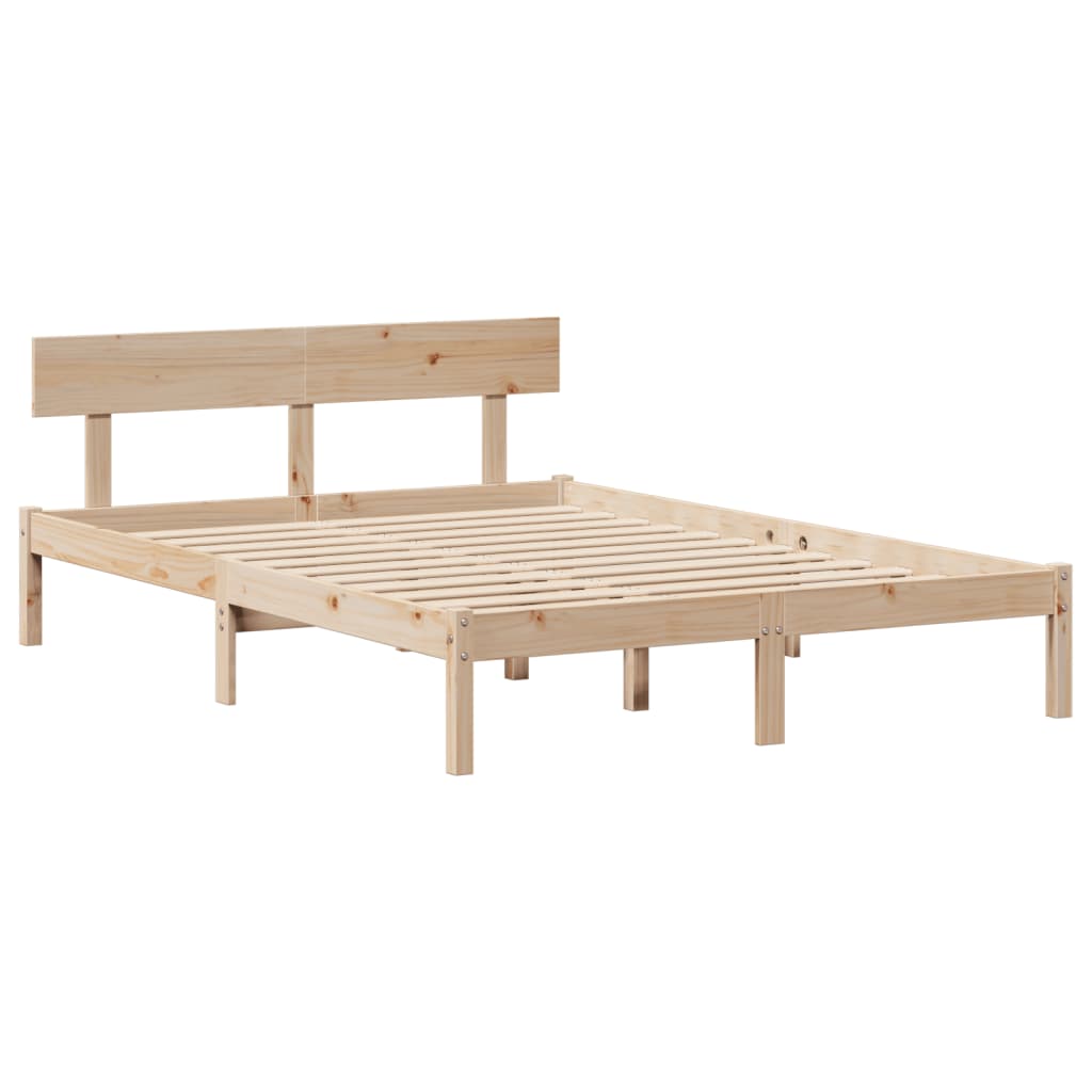 vidaXL Estructura de cama sin colchón madera de pino blanco 150x200 cm