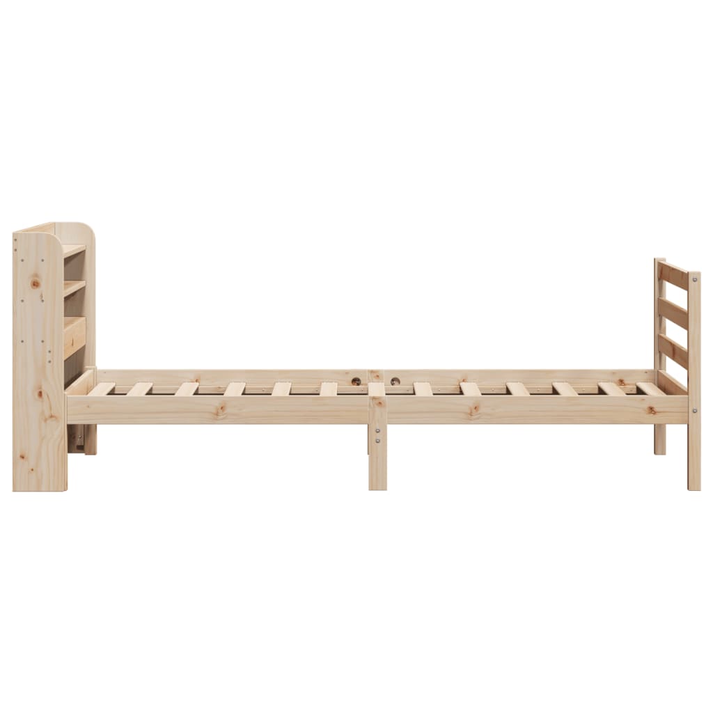 vidaXL Estructura de cama con cabecero madera maciza pino 75x190 cm