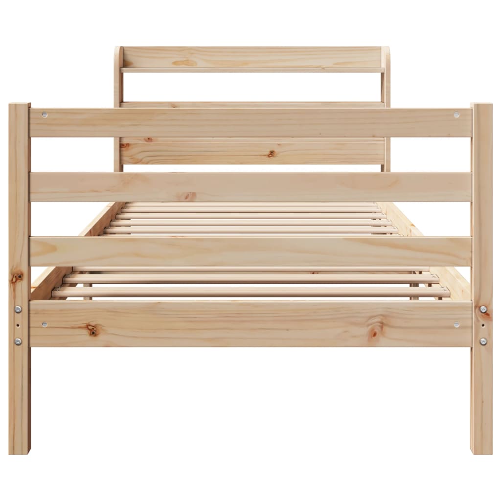 vidaXL Estructura de cama con cabecero madera maciza pino 90x190 cm