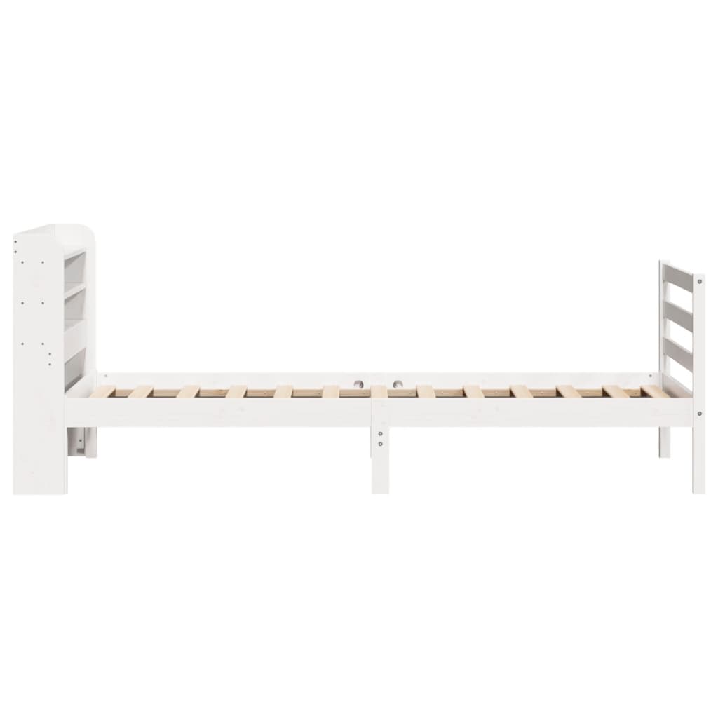 vidaXL Estructura de cama con cabecero sin colchón blanco 90x190 cm