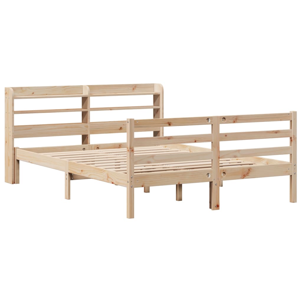 vidaXL Estructura de cama con cabecero madera maciza pino 120x190 cm