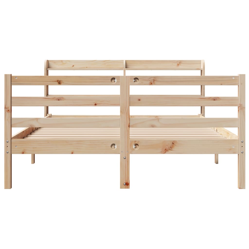 vidaXL Estructura de cama con cabecero madera maciza pino 120x190 cm