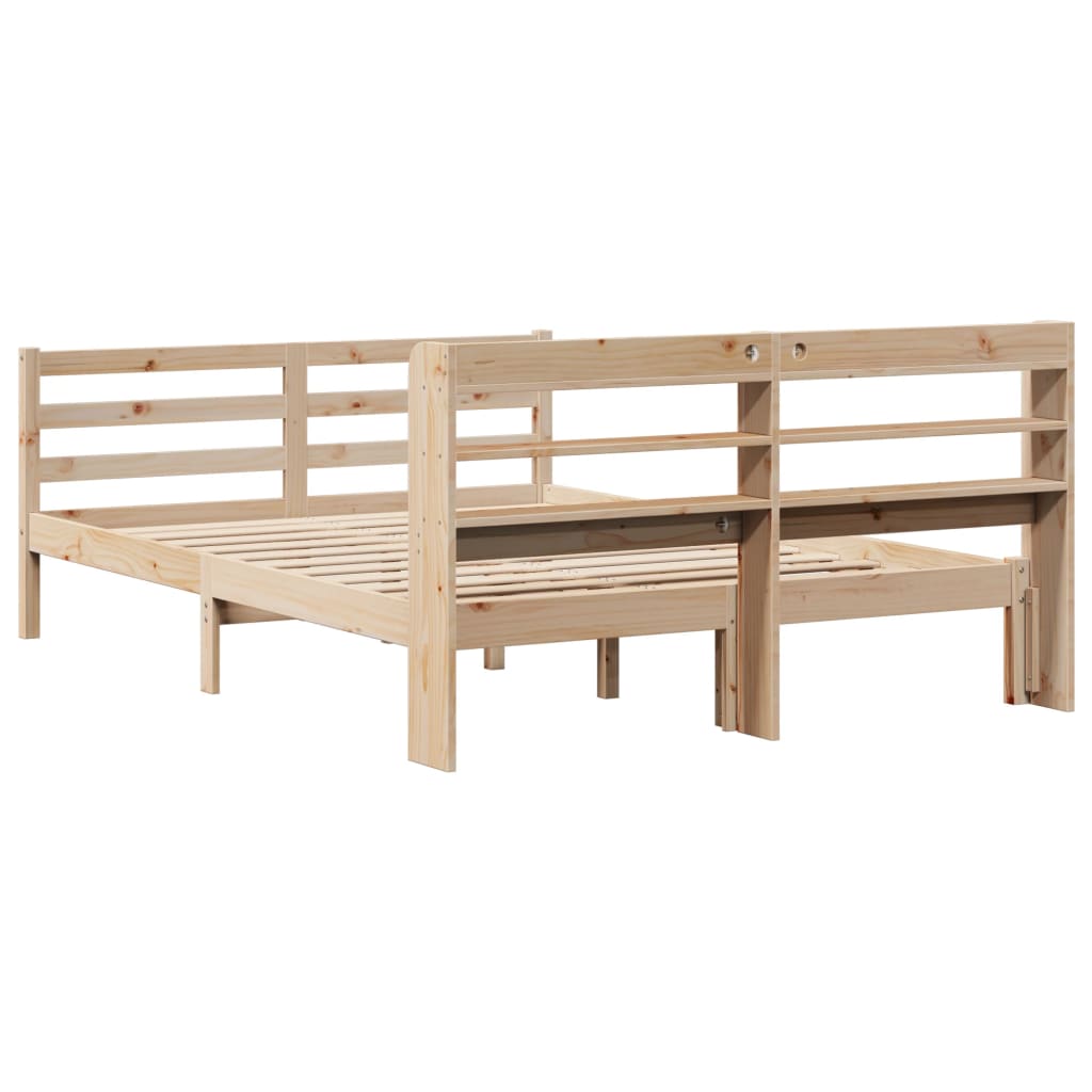 vidaXL Estructura de cama con cabecero madera maciza pino 120x190 cm