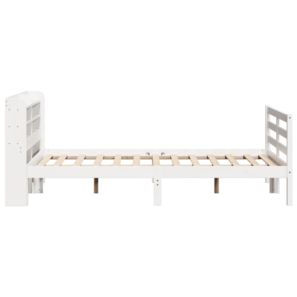 vidaXL Estructura de cama con cabecero madera pino blanco 120x190 cm