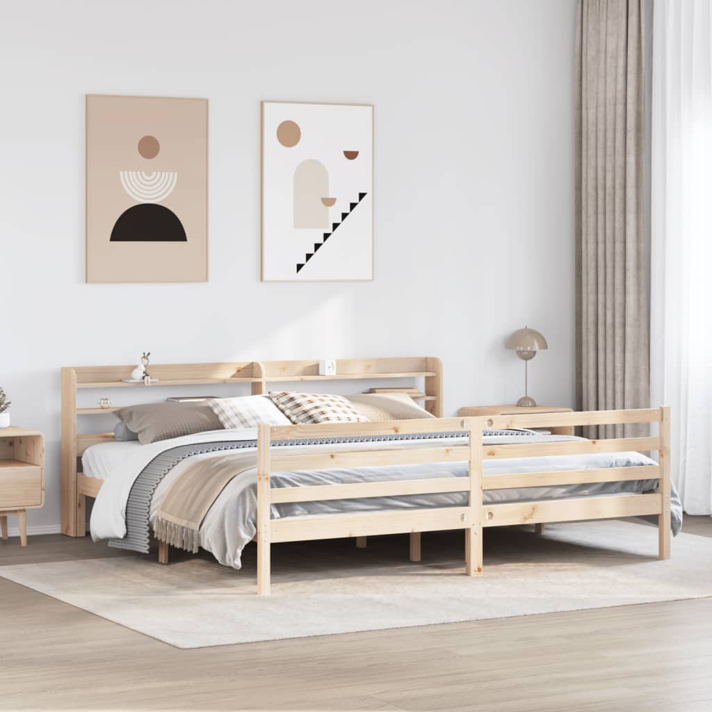 vidaXL Estructura de cama con cabecero madera maciza de pino 200x200cm