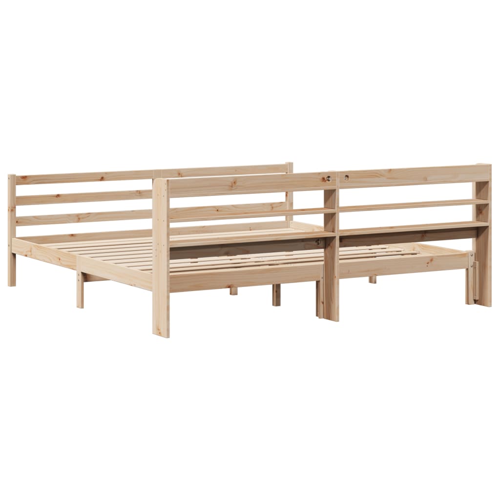 vidaXL Estructura de cama con cabecero madera maciza de pino 200x200cm