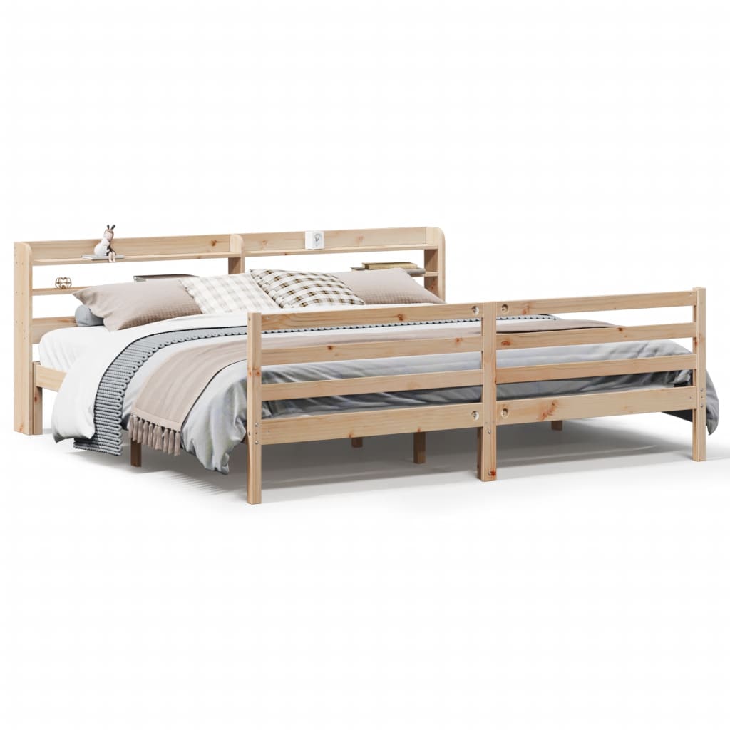 vidaXL Estructura de cama con cabecero madera maciza de pino 200x200cm