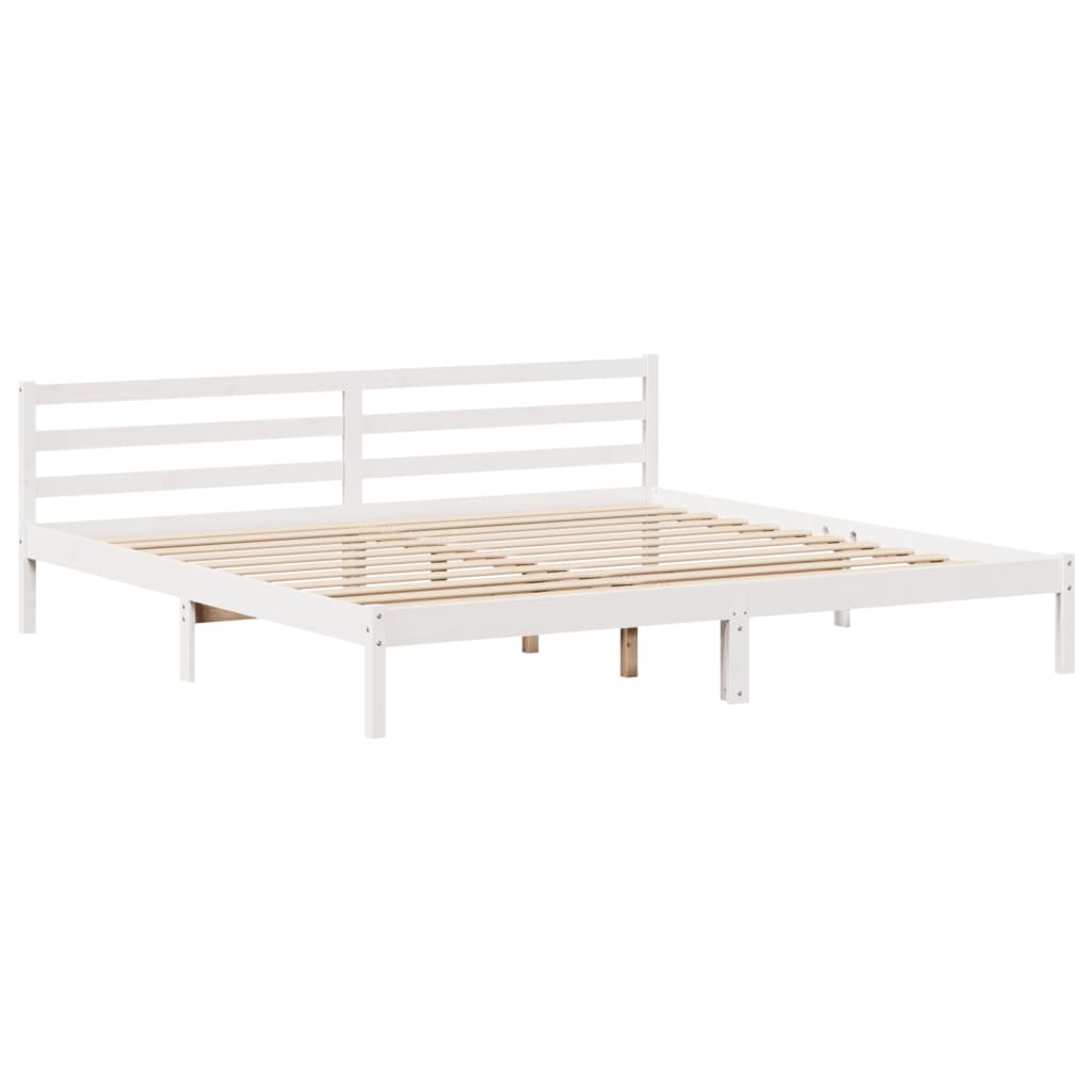 vidaXL Estructura de cama con cabecero sin colchón blanco 200x200 cm