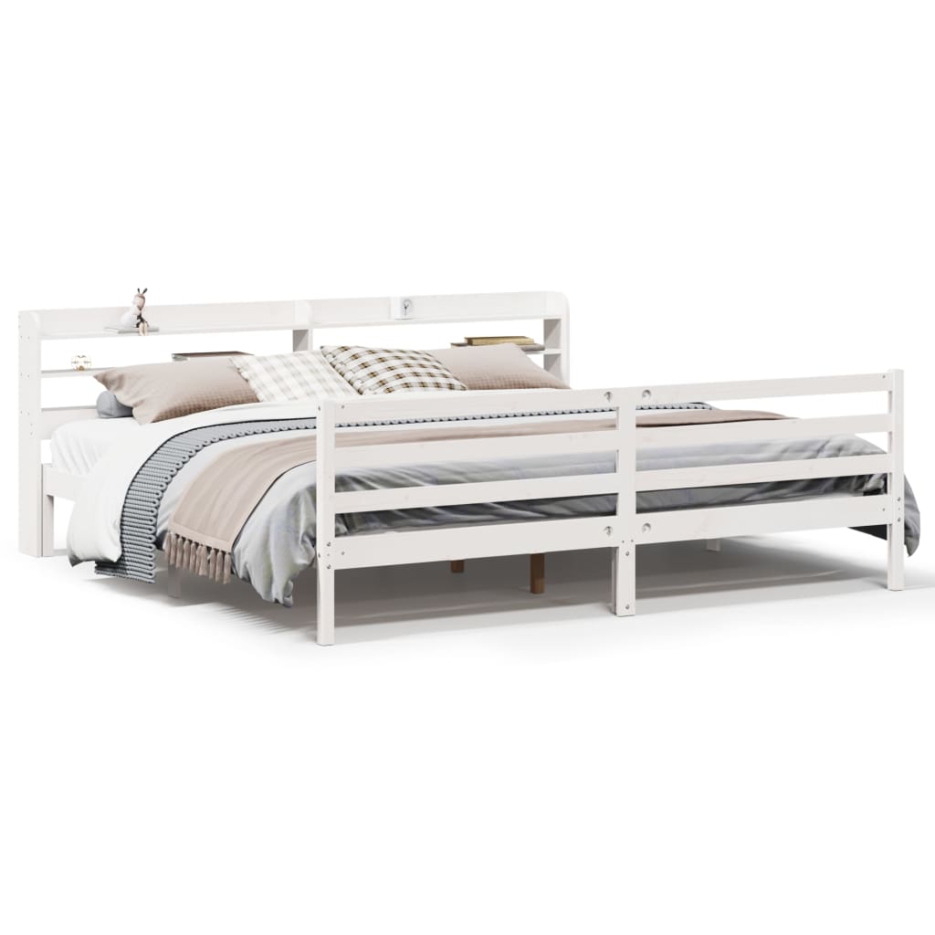 vidaXL Estructura de cama con cabecero sin colchón blanco 200x200 cm