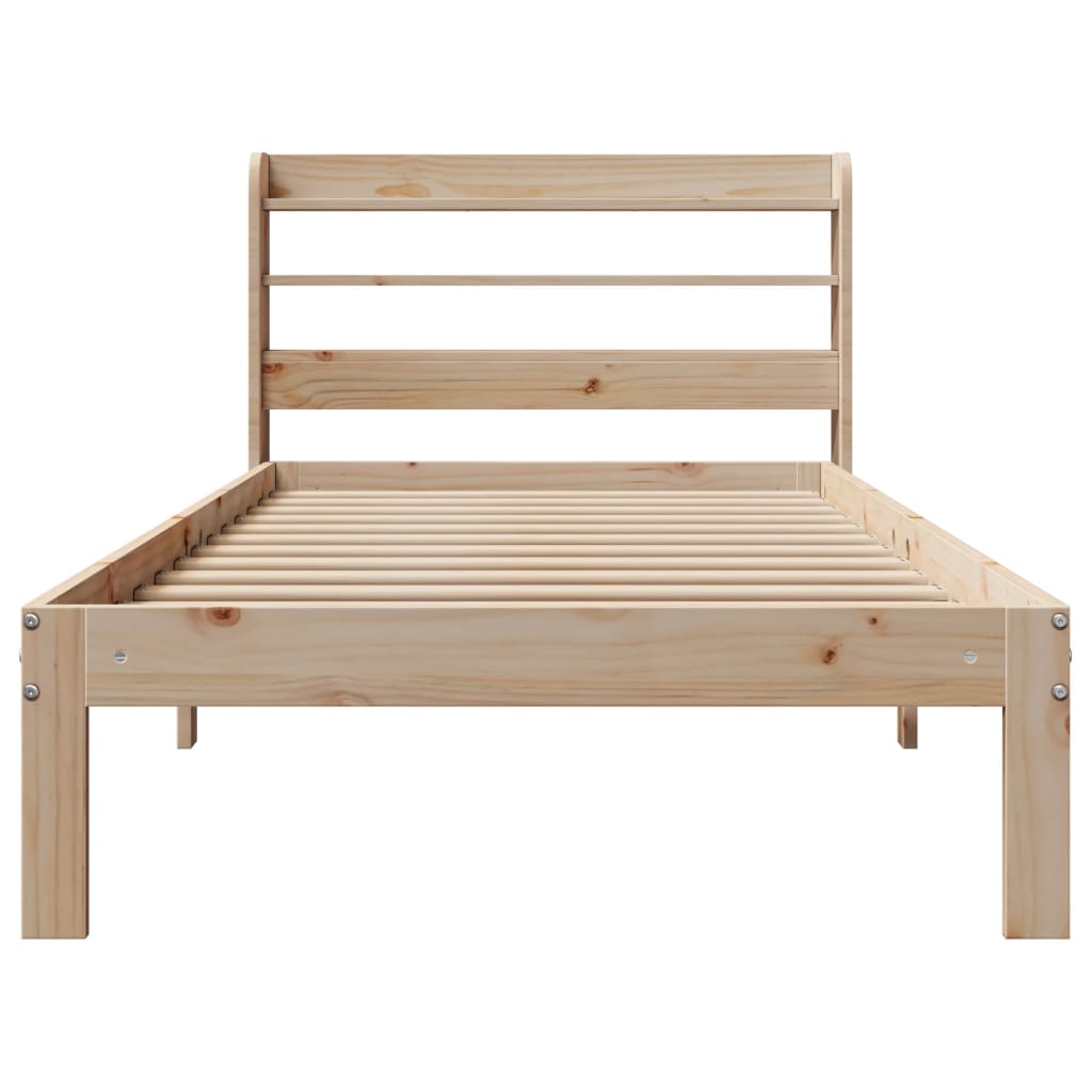 vidaXL Estructura de cama con cabecero madera maciza pino 75x190 cm