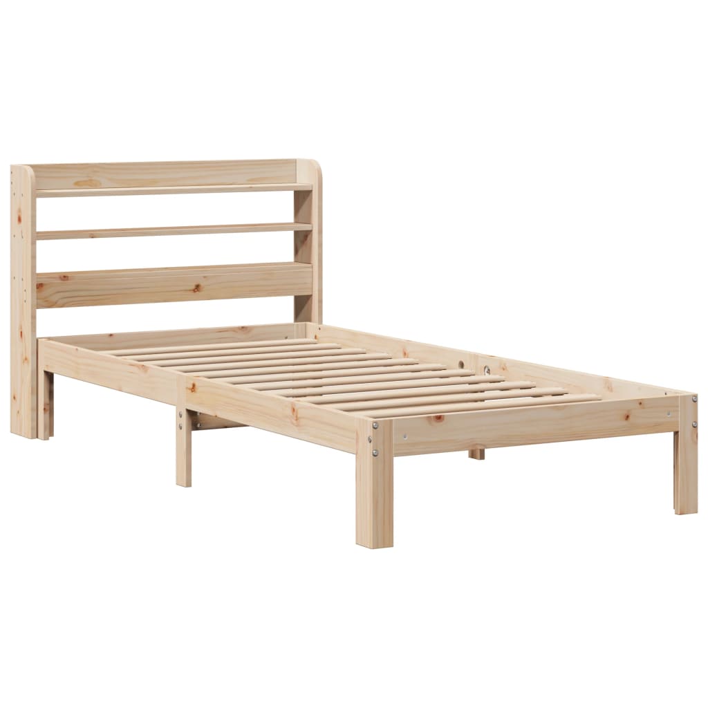 vidaXL Estructura de cama con cabecero madera maciza pino 90x190 cm