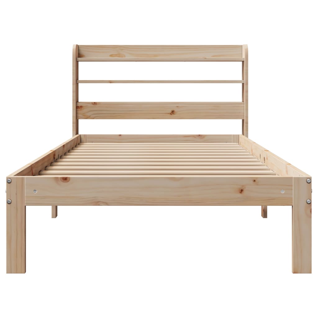 vidaXL Estructura de cama con cabecero madera maciza pino 90x190 cm