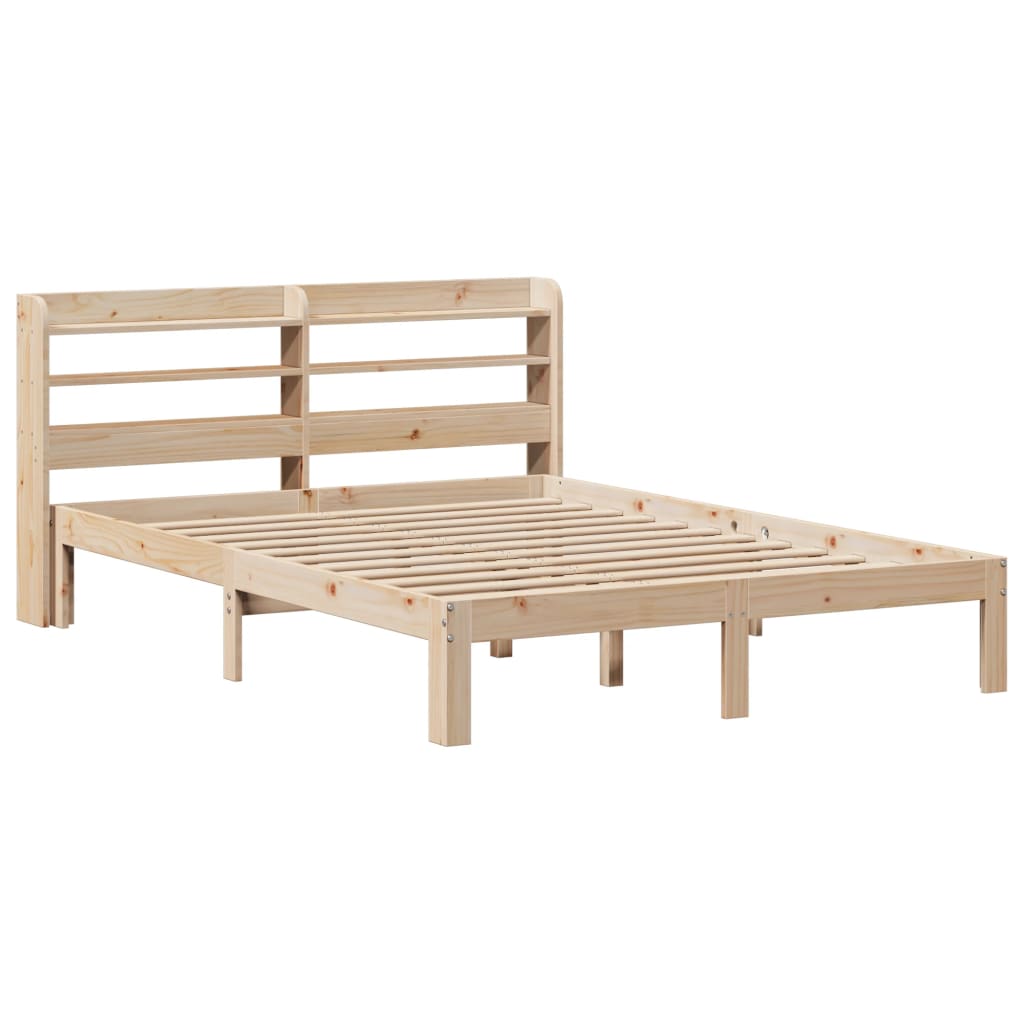 vidaXL Estructura de cama con cabecero madera maciza pino 120x190 cm