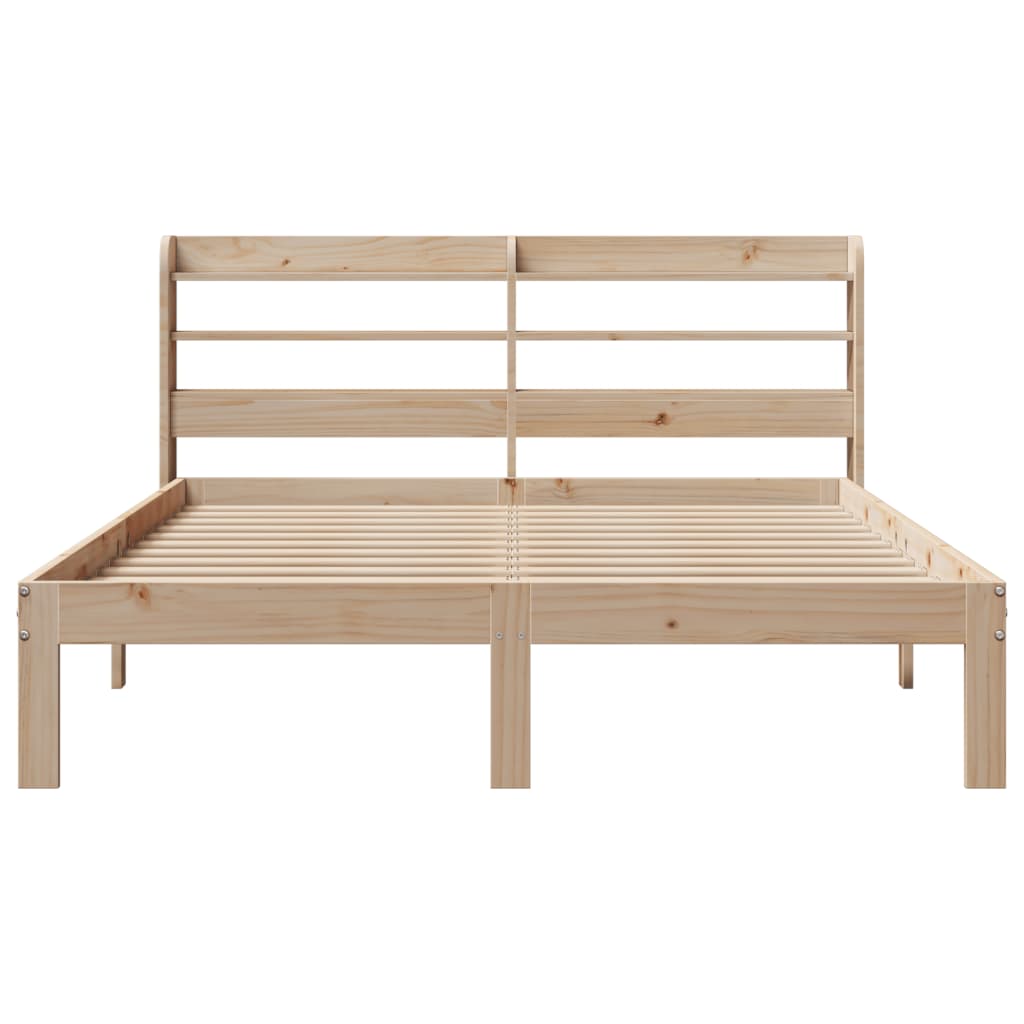 vidaXL Estructura de cama con cabecero madera maciza pino 120x190 cm