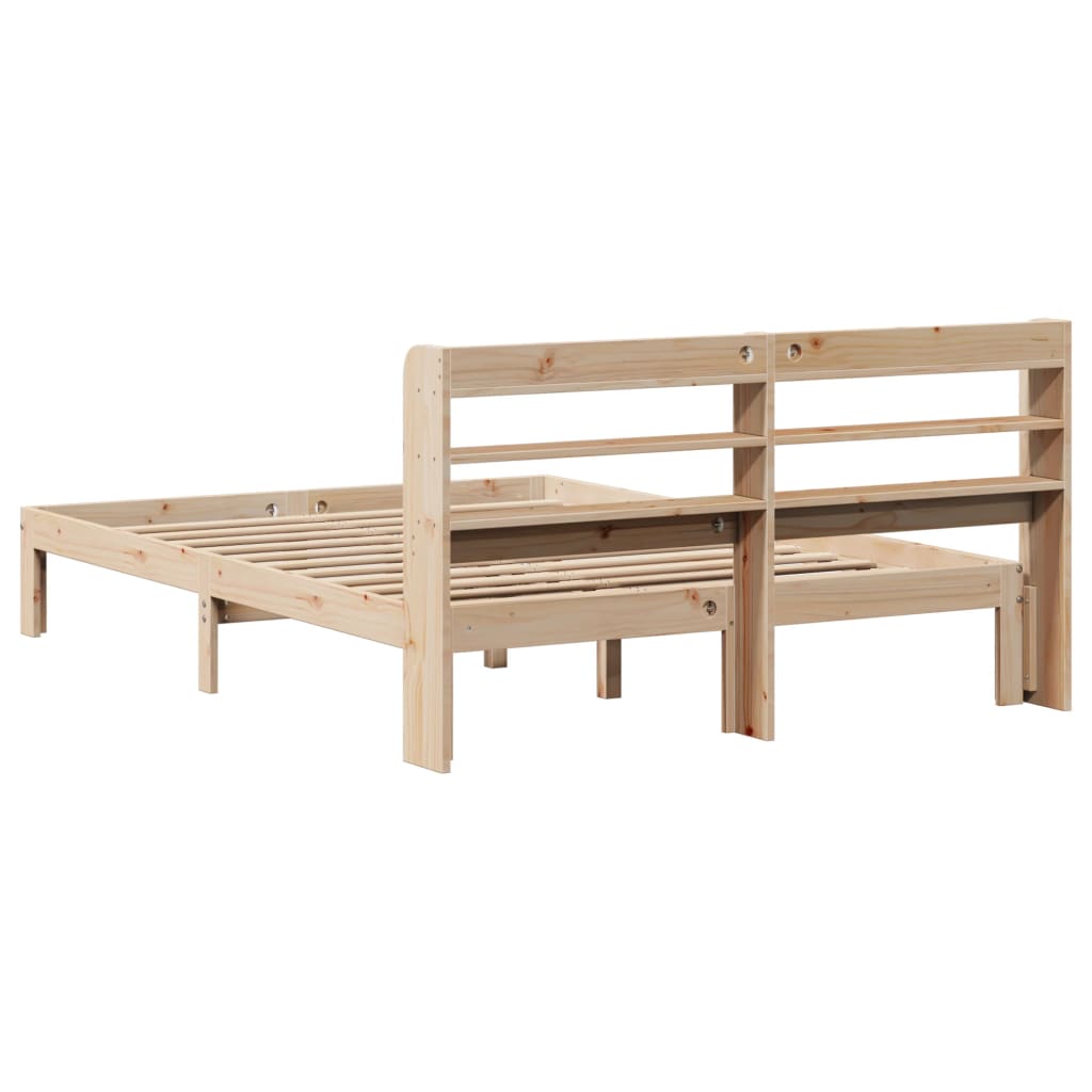 vidaXL Estructura de cama con cabecero madera maciza pino 120x190 cm