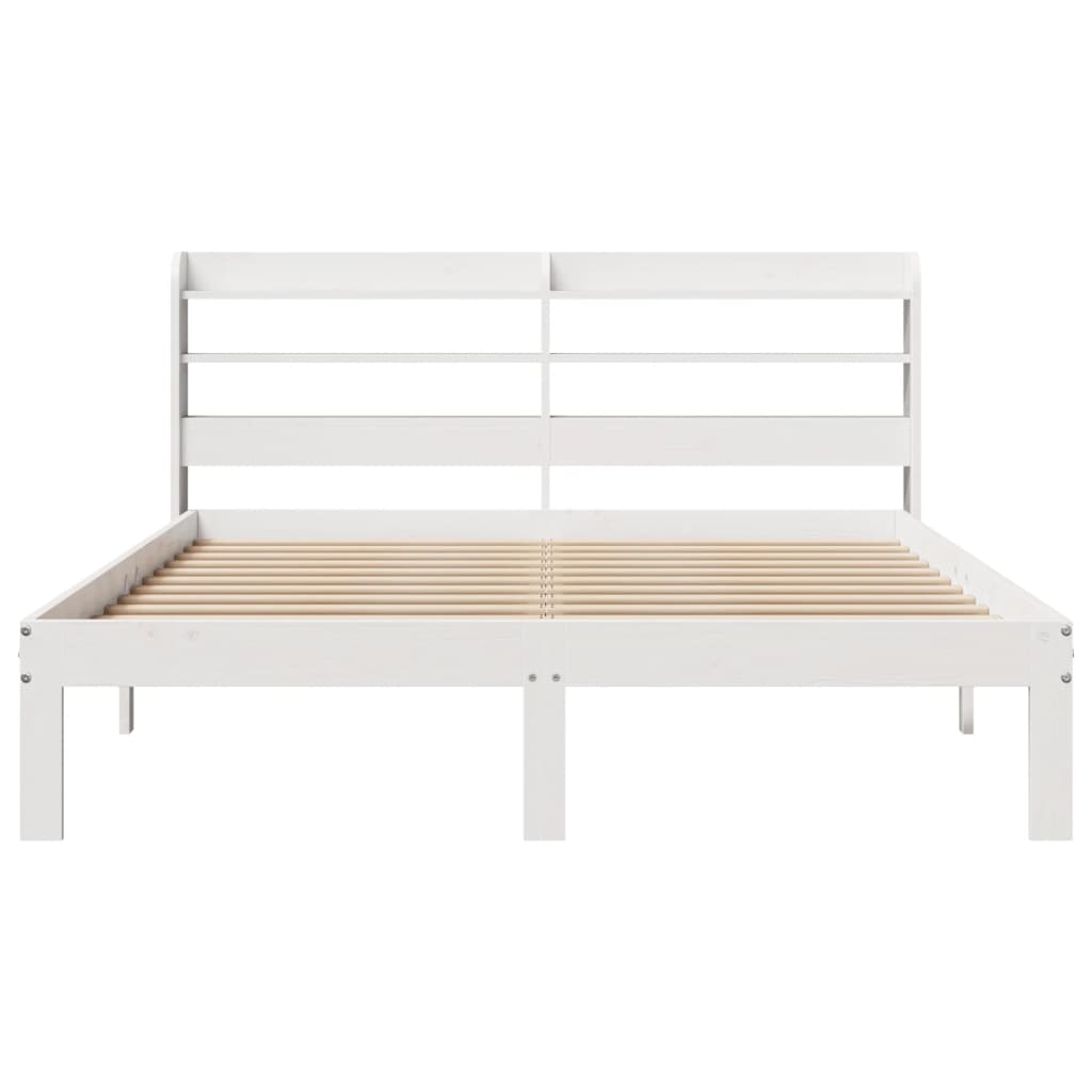 vidaXL Estructura de cama con cabecero madera pino blanco 120x190 cm