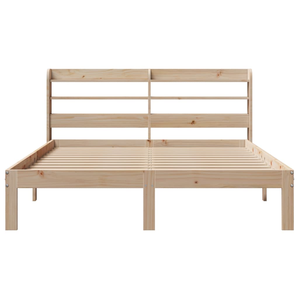 vidaXL Estructura de cama con cabecero madera maciza pino 135x190 cm