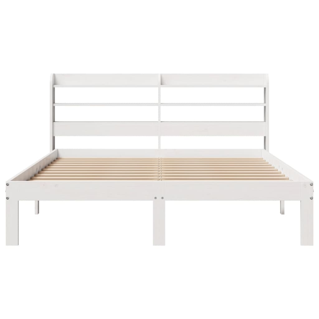 vidaXL Estructura de cama con cabecero sin colchón blanco 140x190 cm