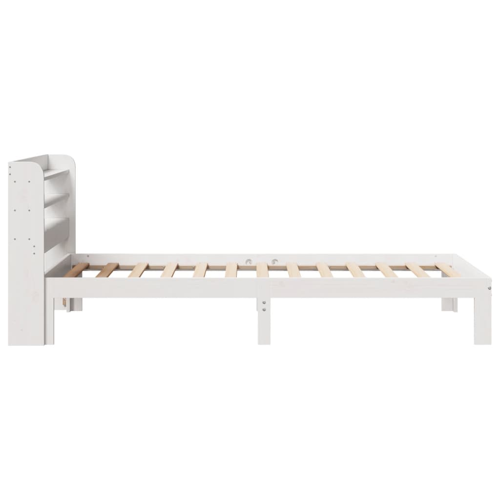 vidaXL Estructura de cama con cabecero sin colchón blanco 90x200 cm