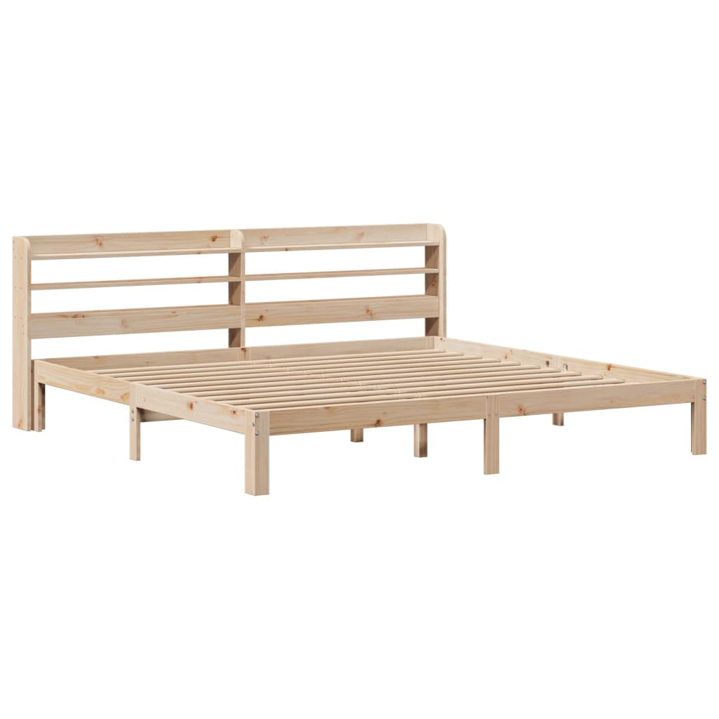 vidaXL Estructura de cama con cabecero madera maciza pino 180x200 cm