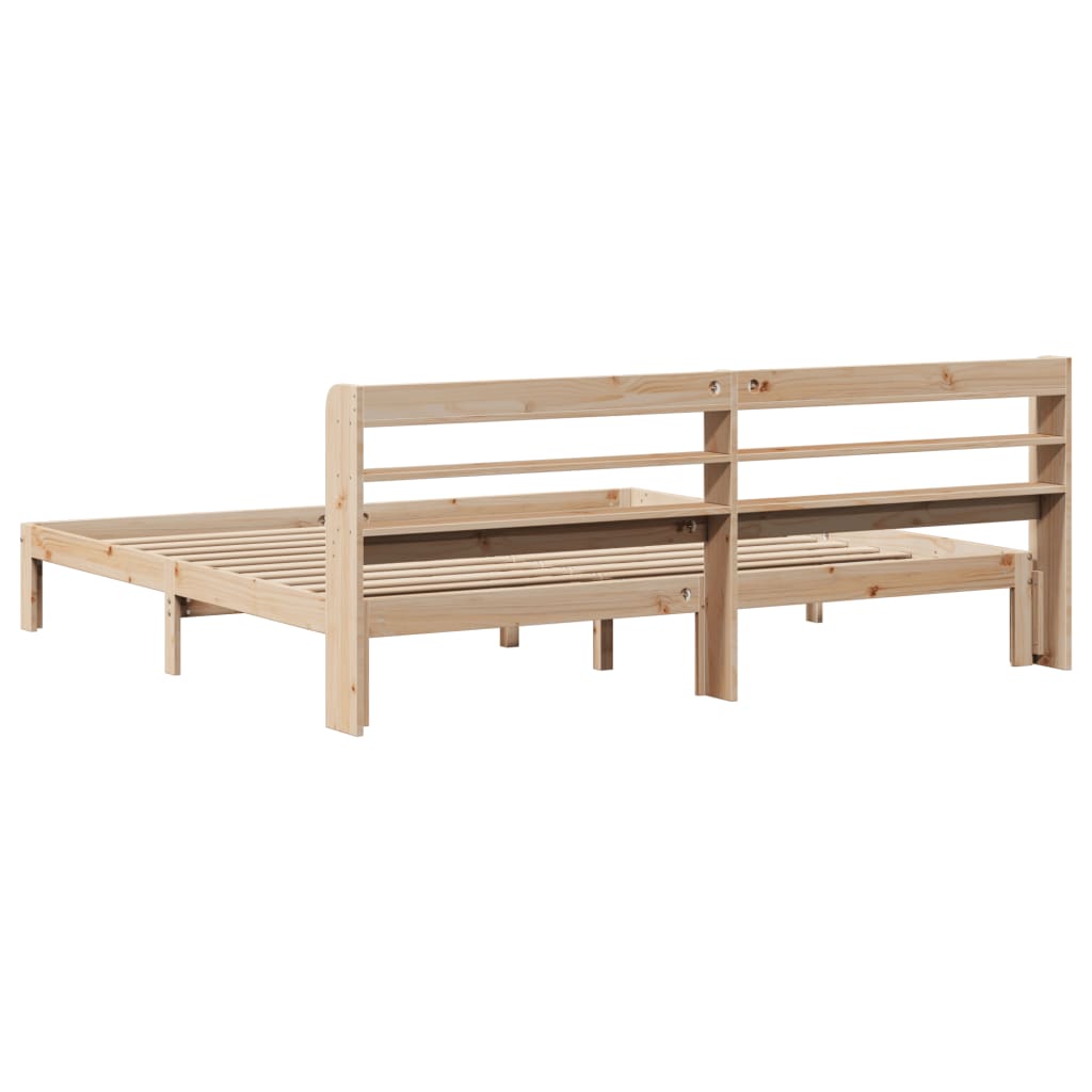 vidaXL Estructura de cama con cabecero madera maciza pino 180x200 cm