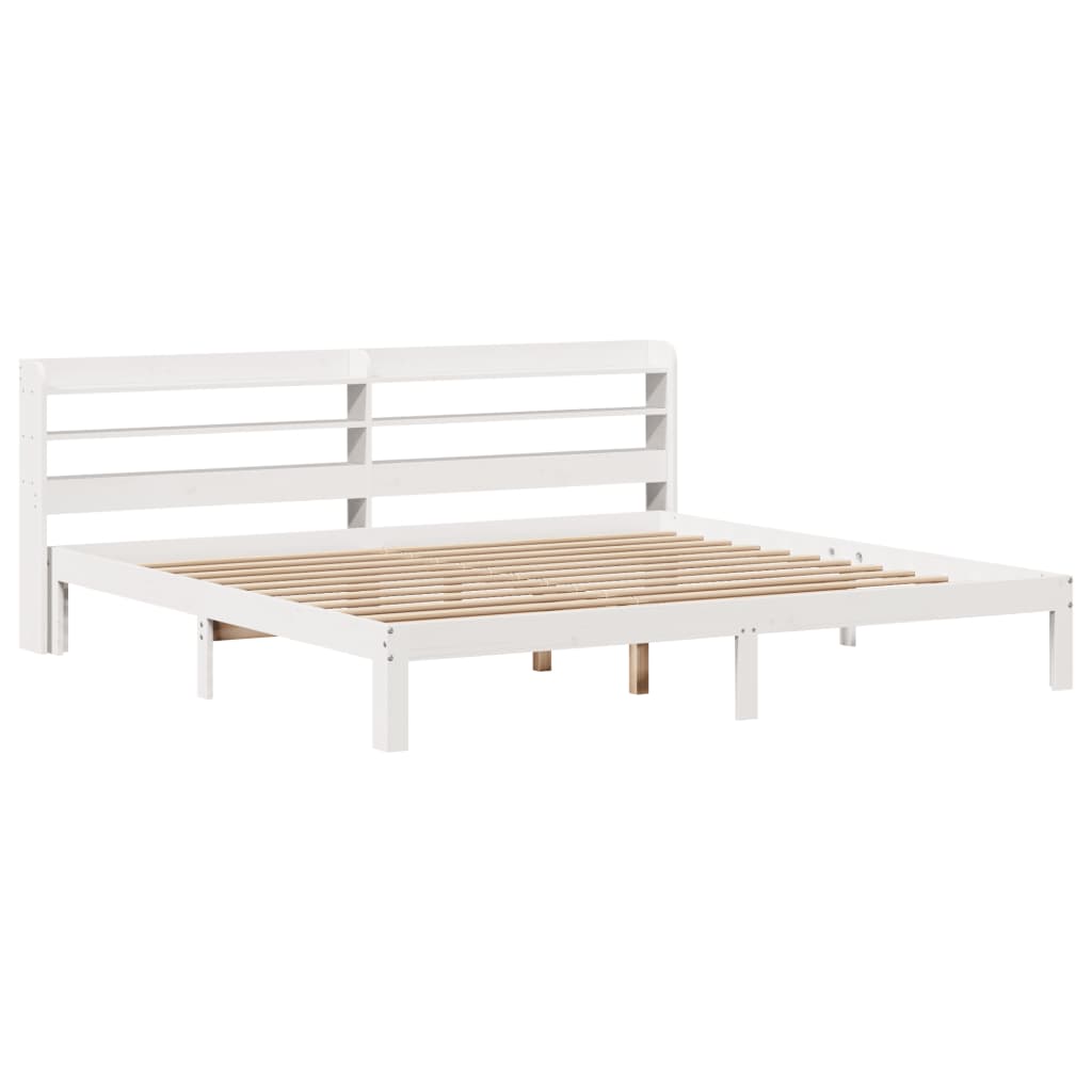 vidaXL Estructura de cama con cabecero sin colchón blanco 200x200 cm