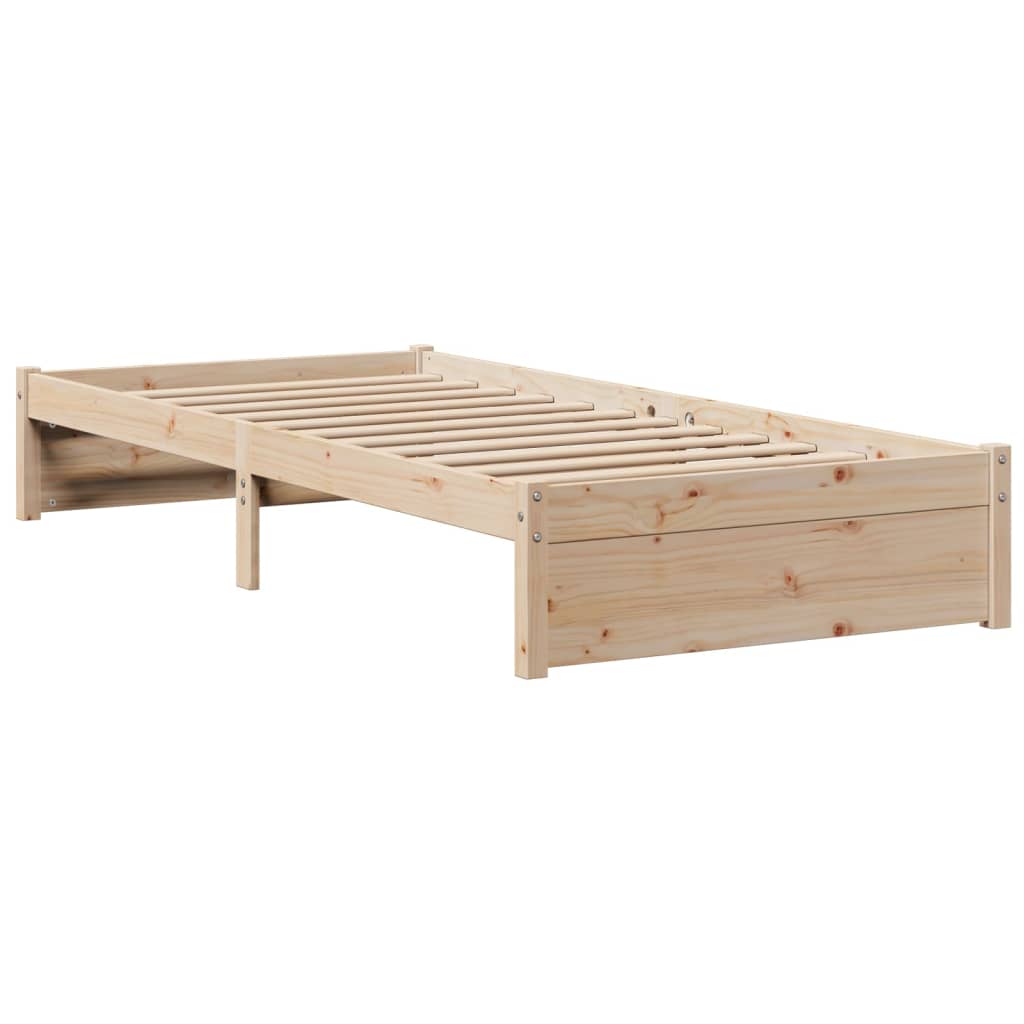 vidaXL Estructura de cama con cabecero madera maciza pino 75x190 cm