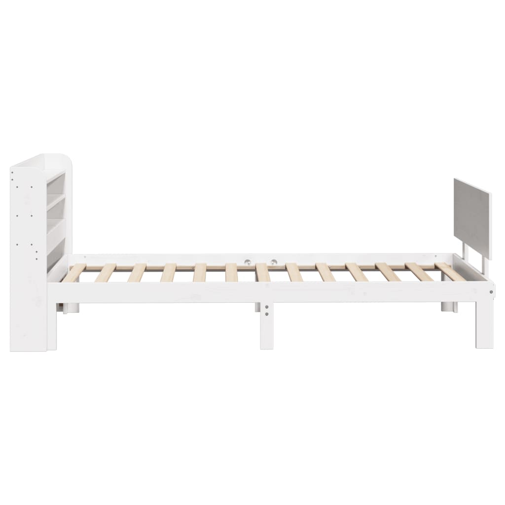 vidaXL Estructura de cama con cabecero sin colchón blanco 90x190 cm