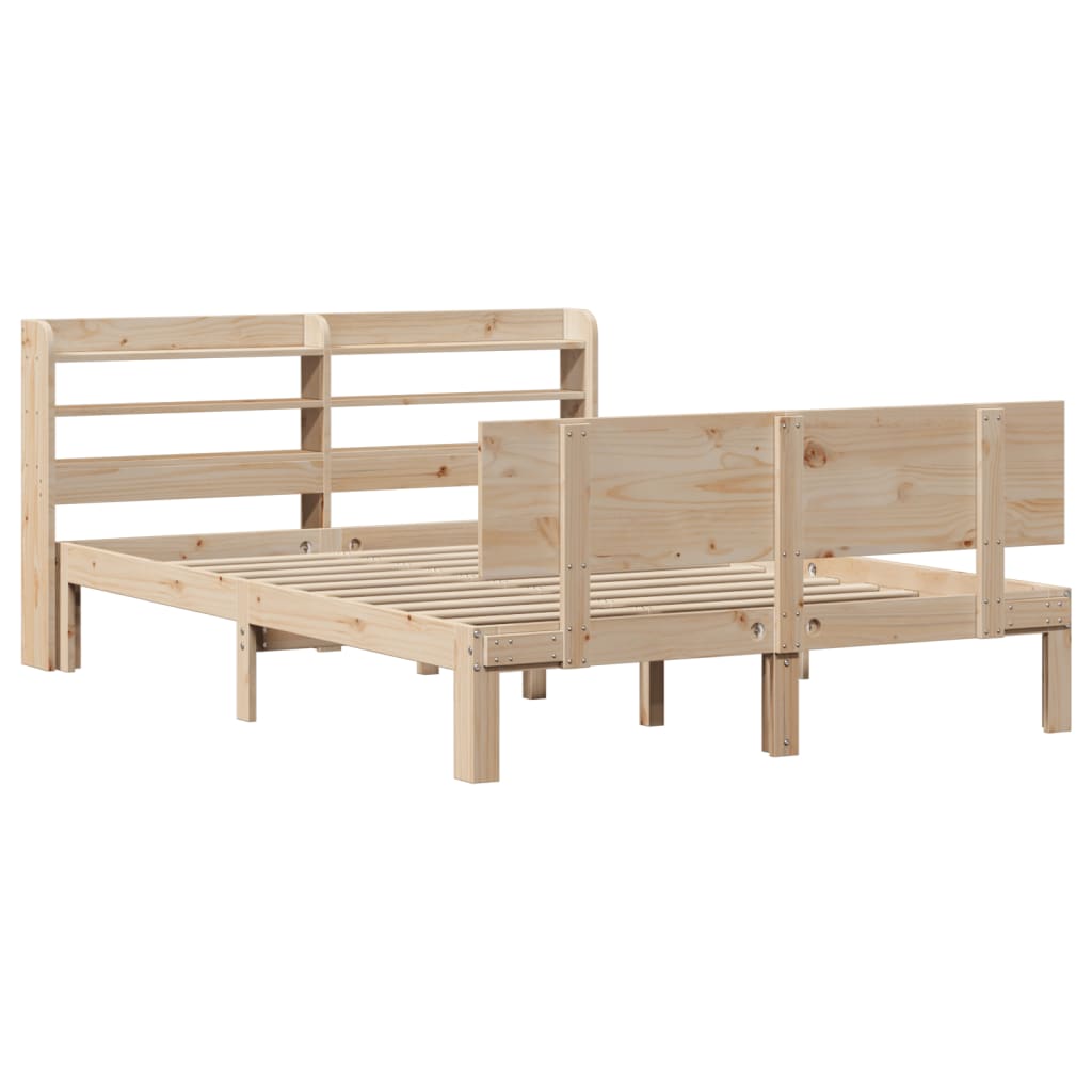 vidaXL Estructura de cama con cabecero madera maciza pino 120x190 cm