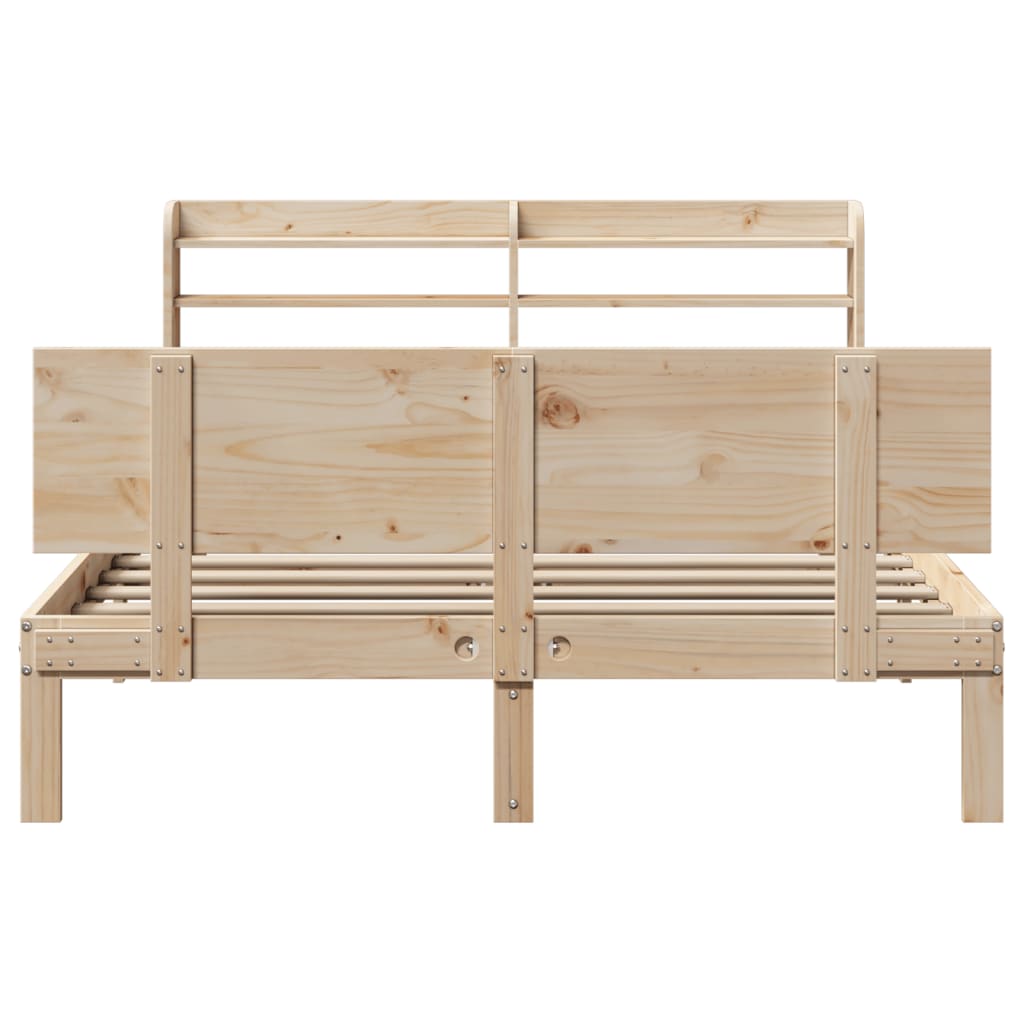 vidaXL Estructura de cama con cabecero madera maciza pino 120x190 cm