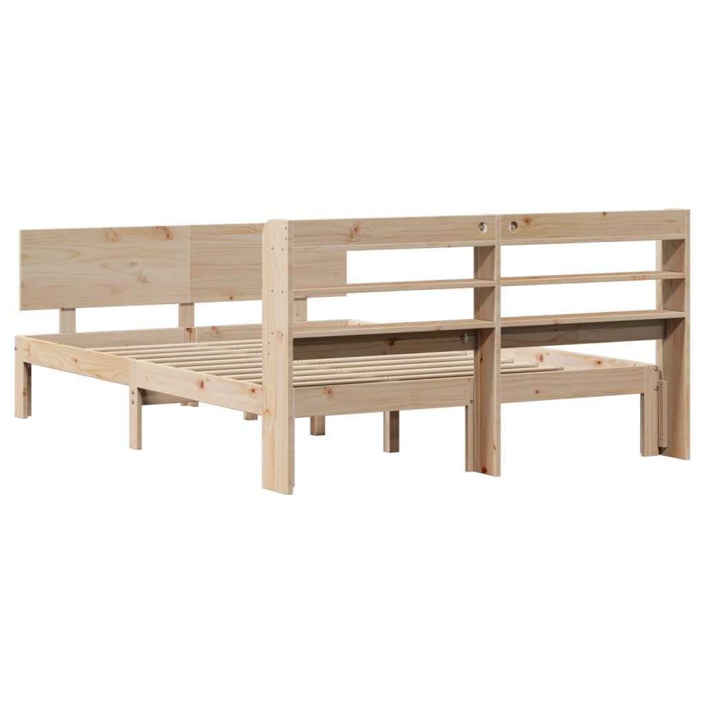 vidaXL Estructura de cama con cabecero madera maciza pino 120x190 cm