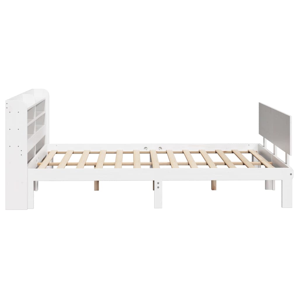 vidaXL Estructura de cama con cabecero madera pino blanco 120x190 cm