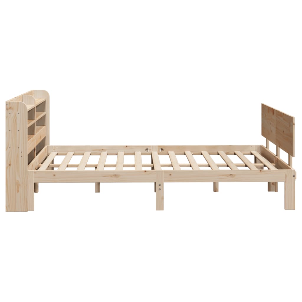 vidaXL Estructura de cama con cabecero madera maciza pino 135x190 cm