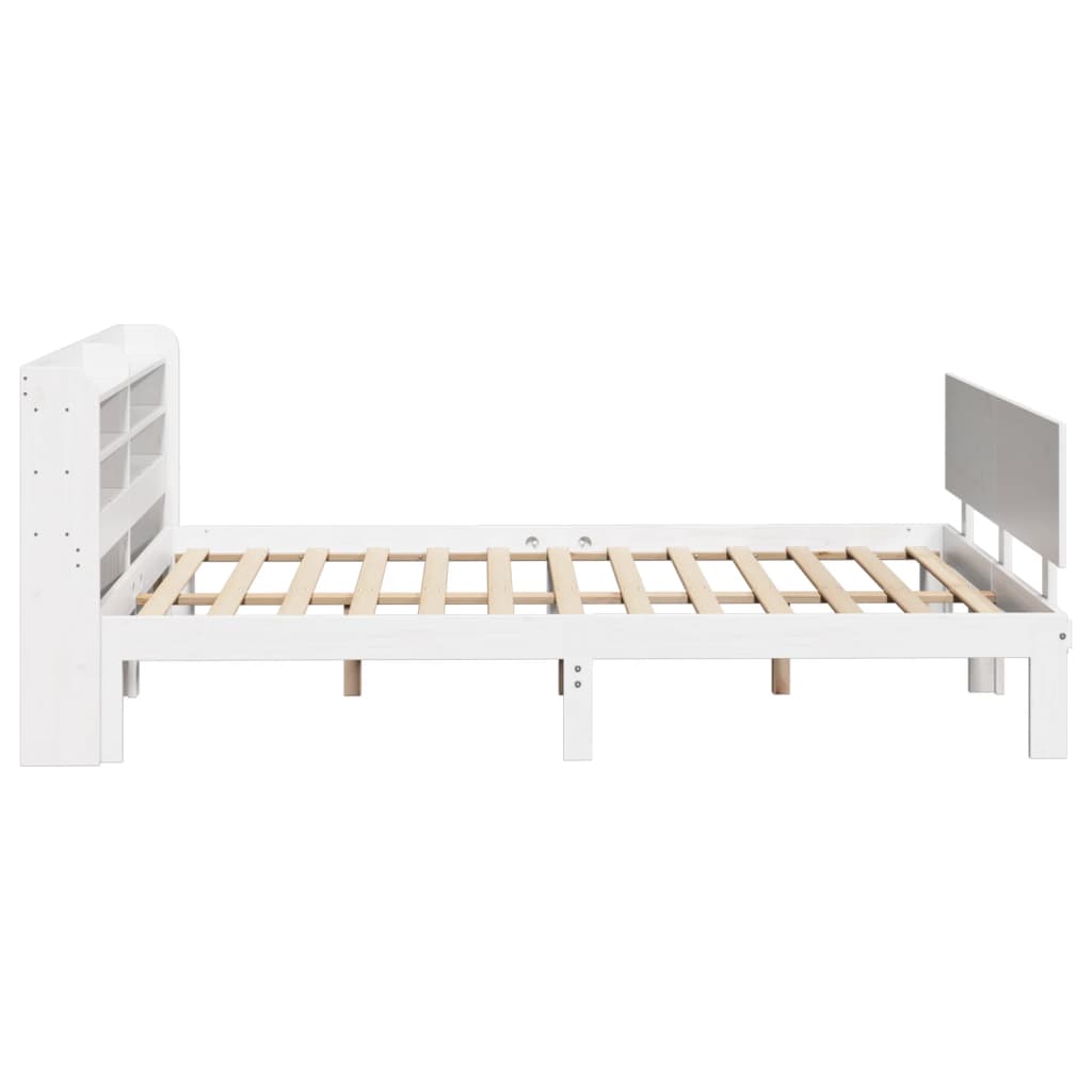 vidaXL Estructura de cama con cabecero sin colchón blanco 140x190 cm