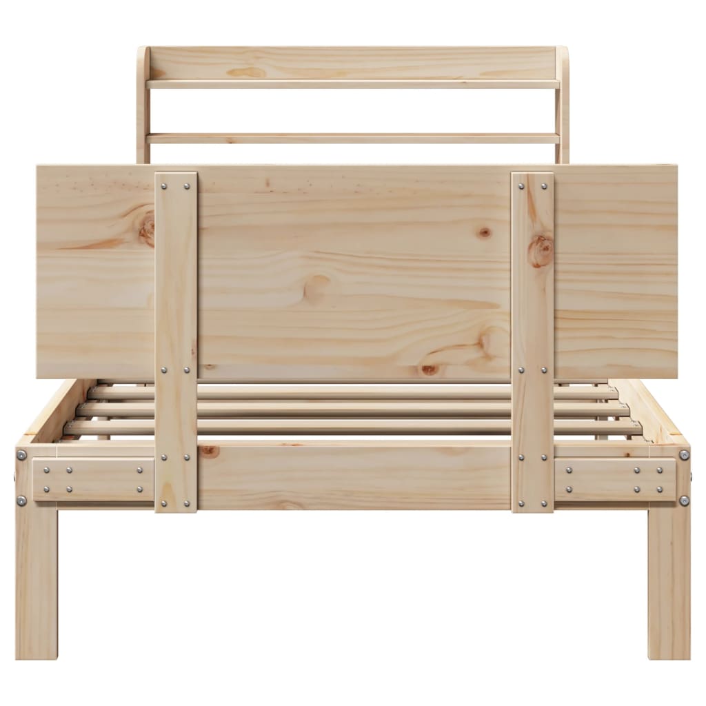 vidaXL Estructura de cama con cabecero madera maciza de pino 90x200 cm