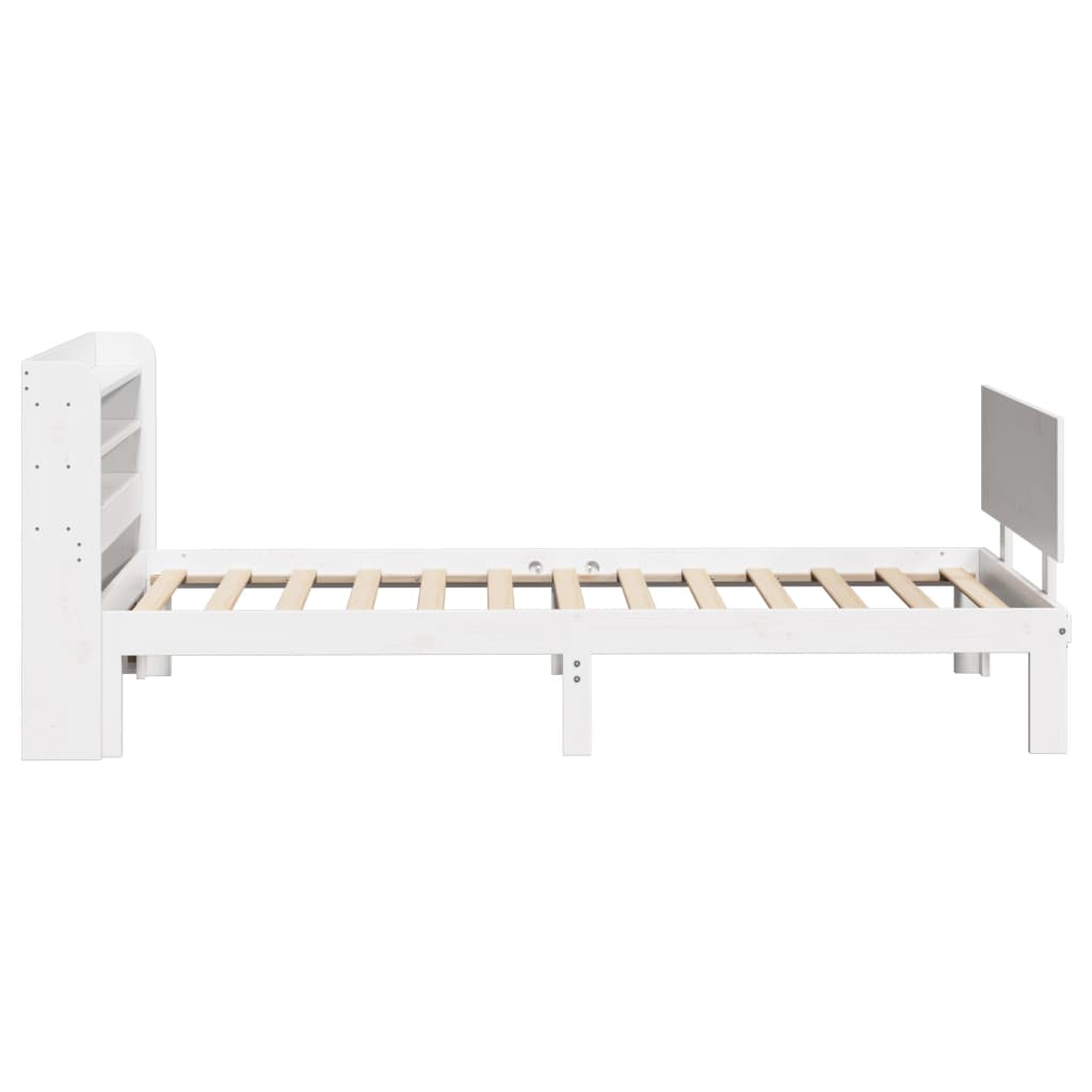 vidaXL Estructura de cama con cabecero sin colchón blanco 90x200 cm