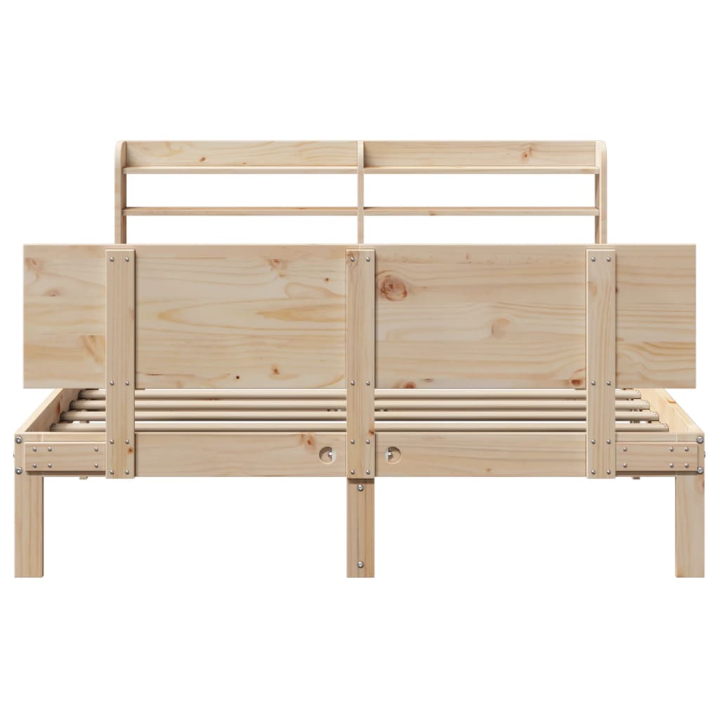 vidaXL Estructura de cama con cabecero madera maciza pino 160x200 cm