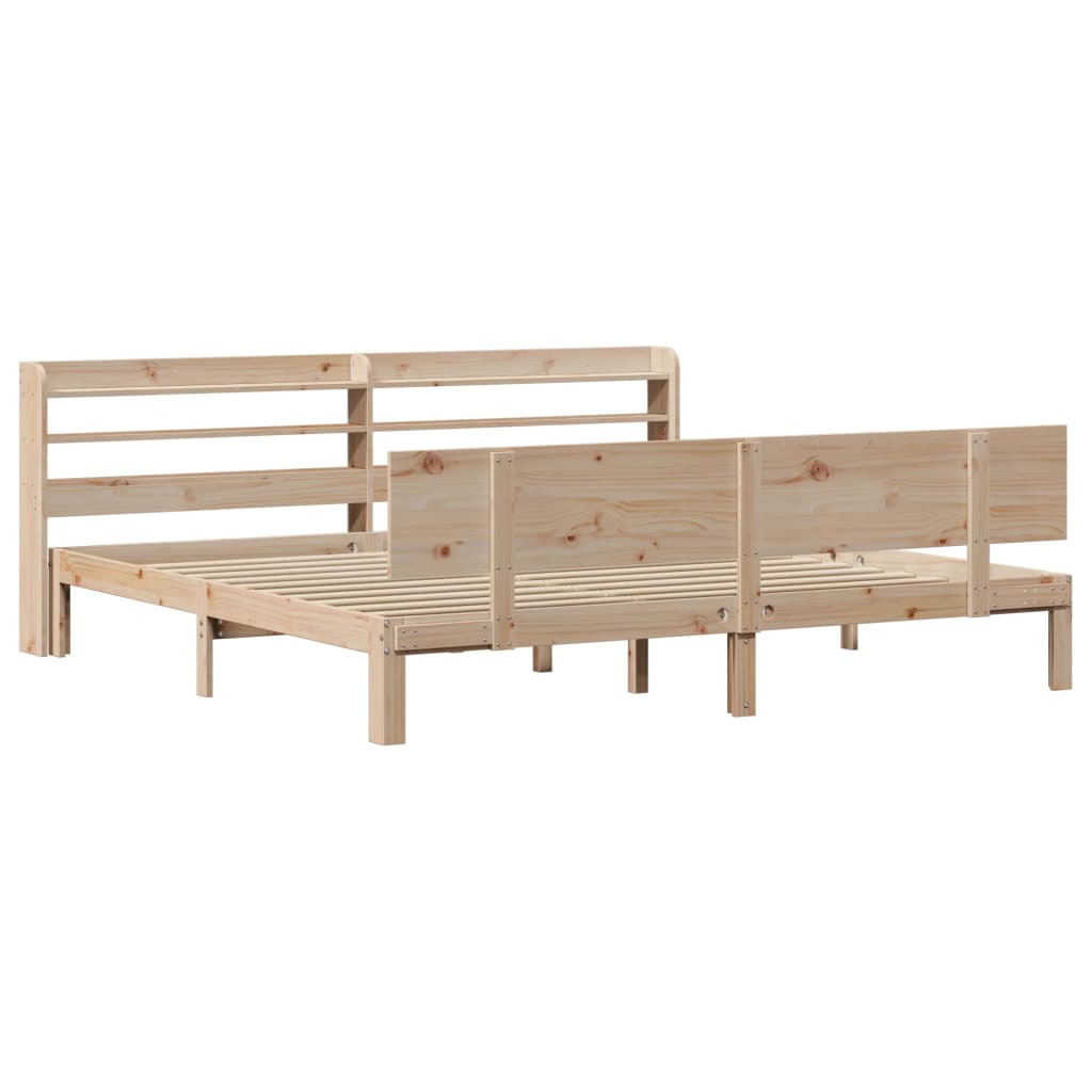 vidaXL Estructura de cama con cabecero madera maciza pino 180x200 cm